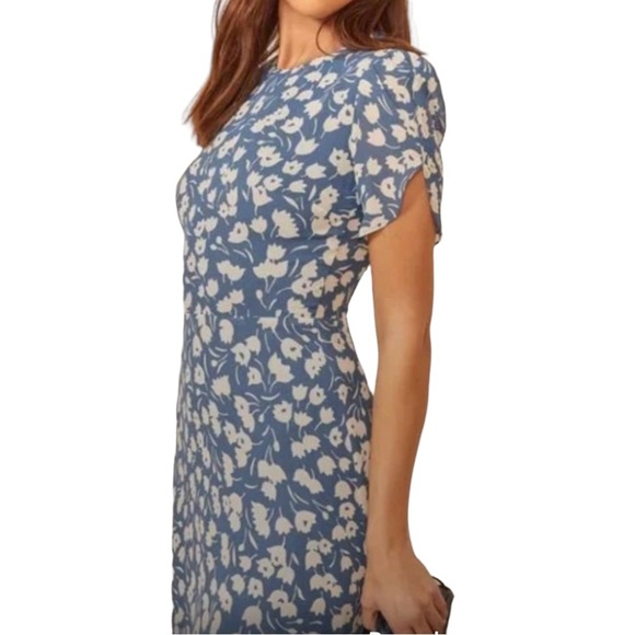 Reformation Blue Floral Midi Dress - Picture 4 of 12